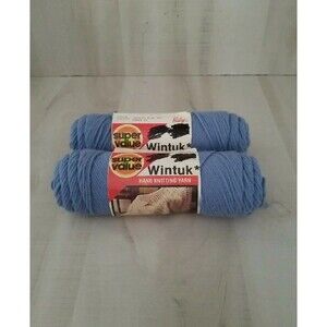 Lot of 2 skeins Prestige Super Value Wintuk 100% Dupont orlon Acrylic Blue yarn